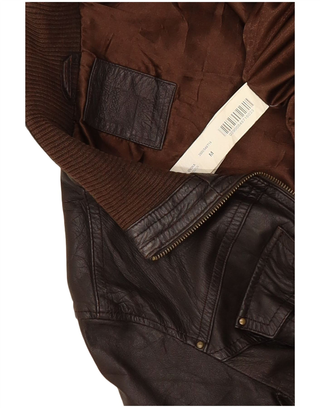 Bershka Chaqueta de cuero para mujer UK 42 Marrón medio
