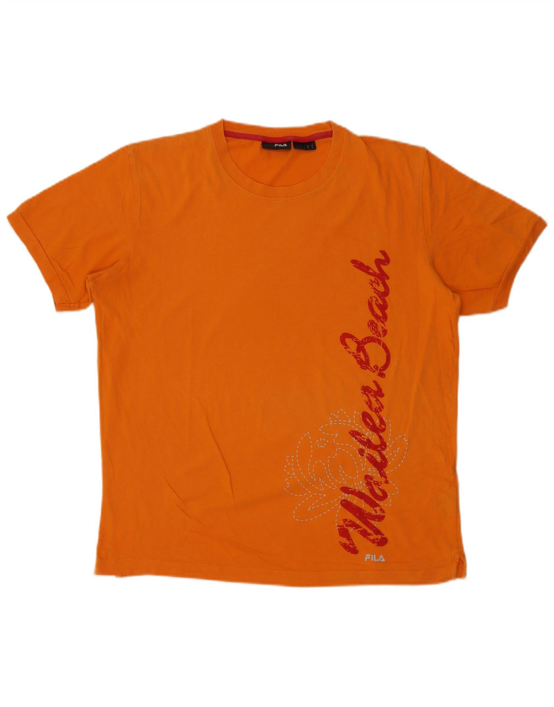 Fila - Camiseta gráfica para hombre, parte superior de algodón naranja medio