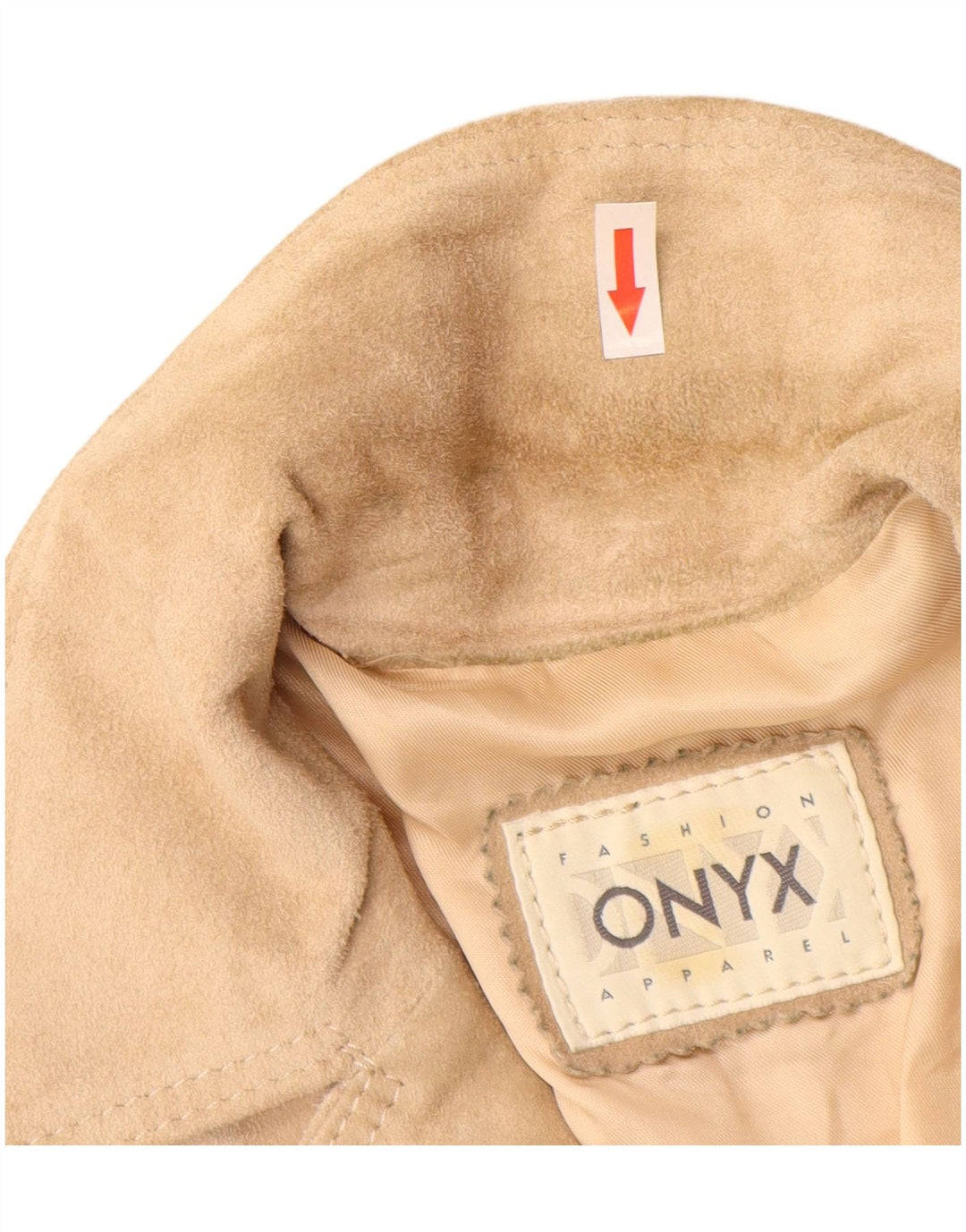 Onyx Chaqueta Blazer de Ante con 3 Botones para Mujer IT 44 Cuero Beige Medio