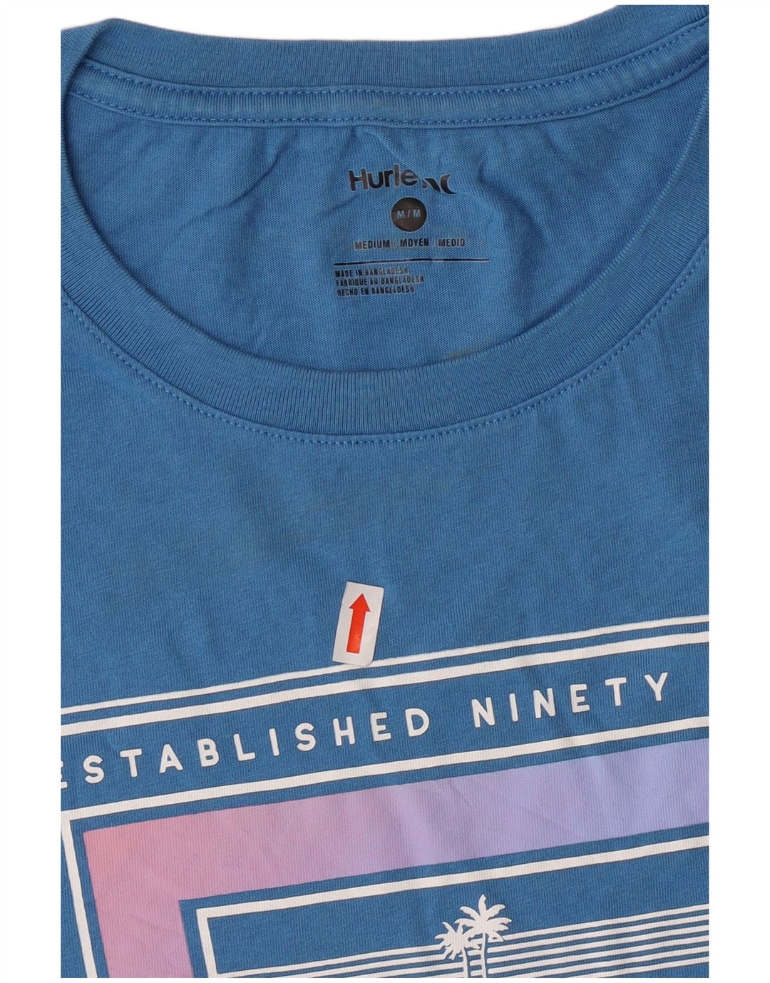 Hurley - Camiseta gráfica para hombre, parte superior de algodón azul medio