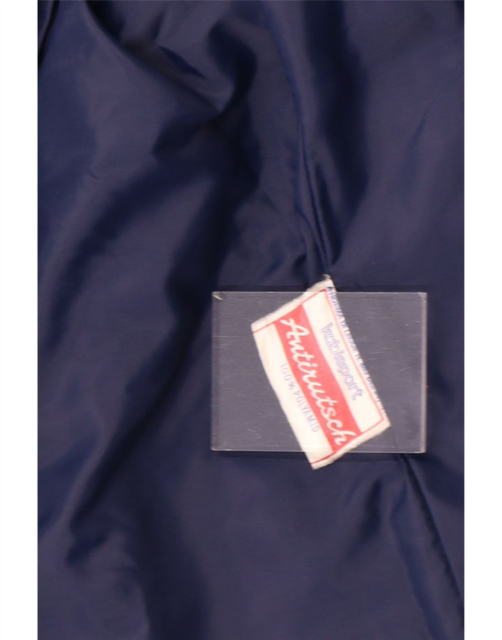 Vintage hombres cortavientos chaqueta Reino Unido 40 grande azul marino colorblock poliamida