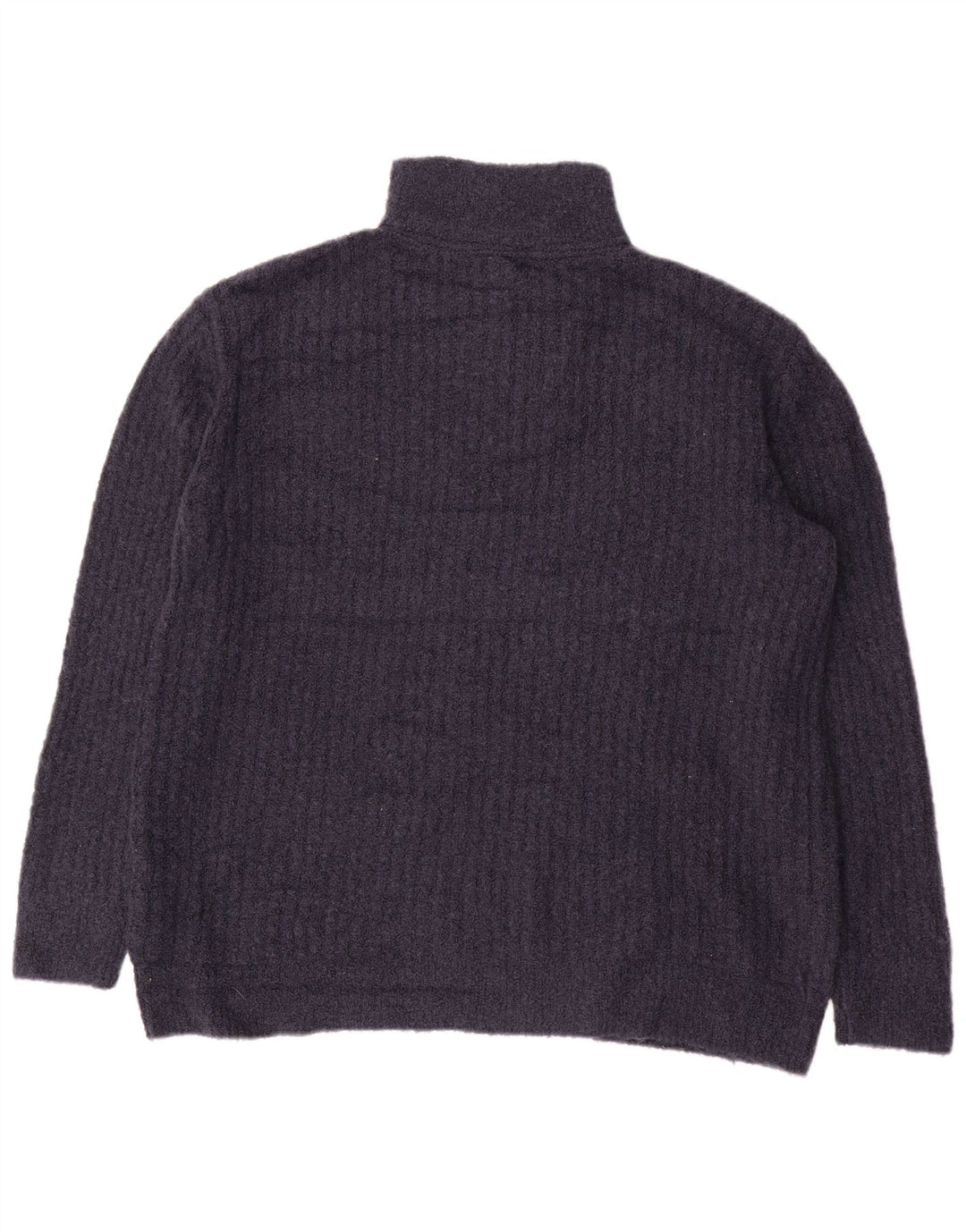 L.L.BEAN Suéter tipo jersey con cuello y cremallera para mujer UK 46 Large Nylon azul marino