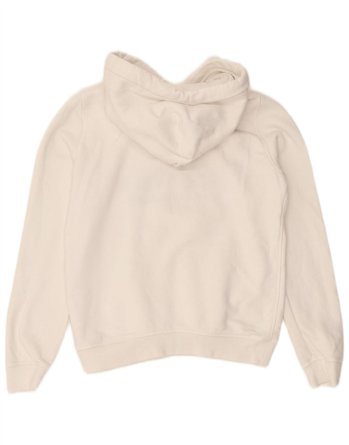 JACK WILLS Jersey con capucha y gráfico corto para mujer UK 8 Small White Cotton