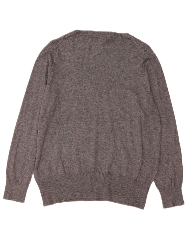 Marks & Spencer Suéter con cuello en V para mujer UK 46 Viscosa gris grande