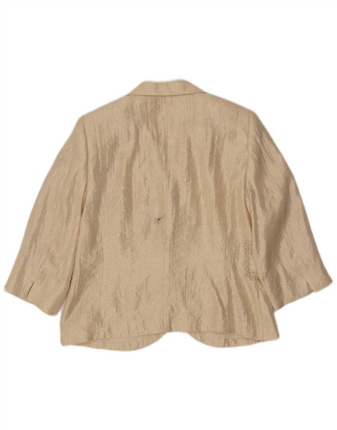 Vintage mujer 3/4 manga 2 botones chaqueta blazer IT 42 beige medio