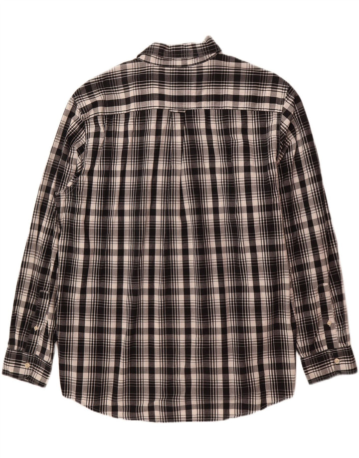 CHAPS Mens Shirt XL Black Check Cotton