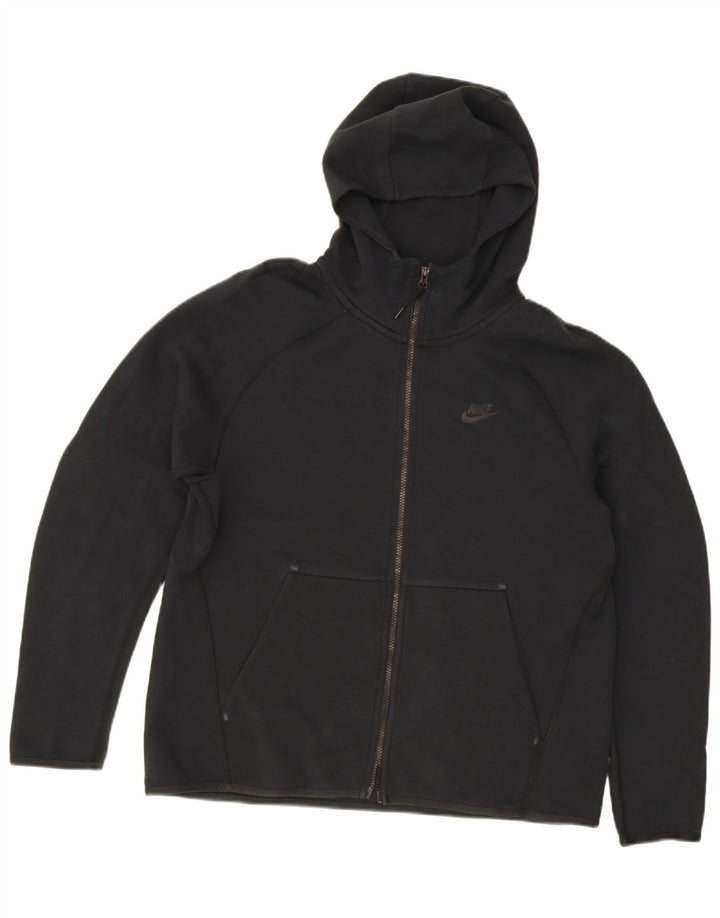 Nike - Sudadera con capucha y cremallera para hombre, talla grande, algodón negro