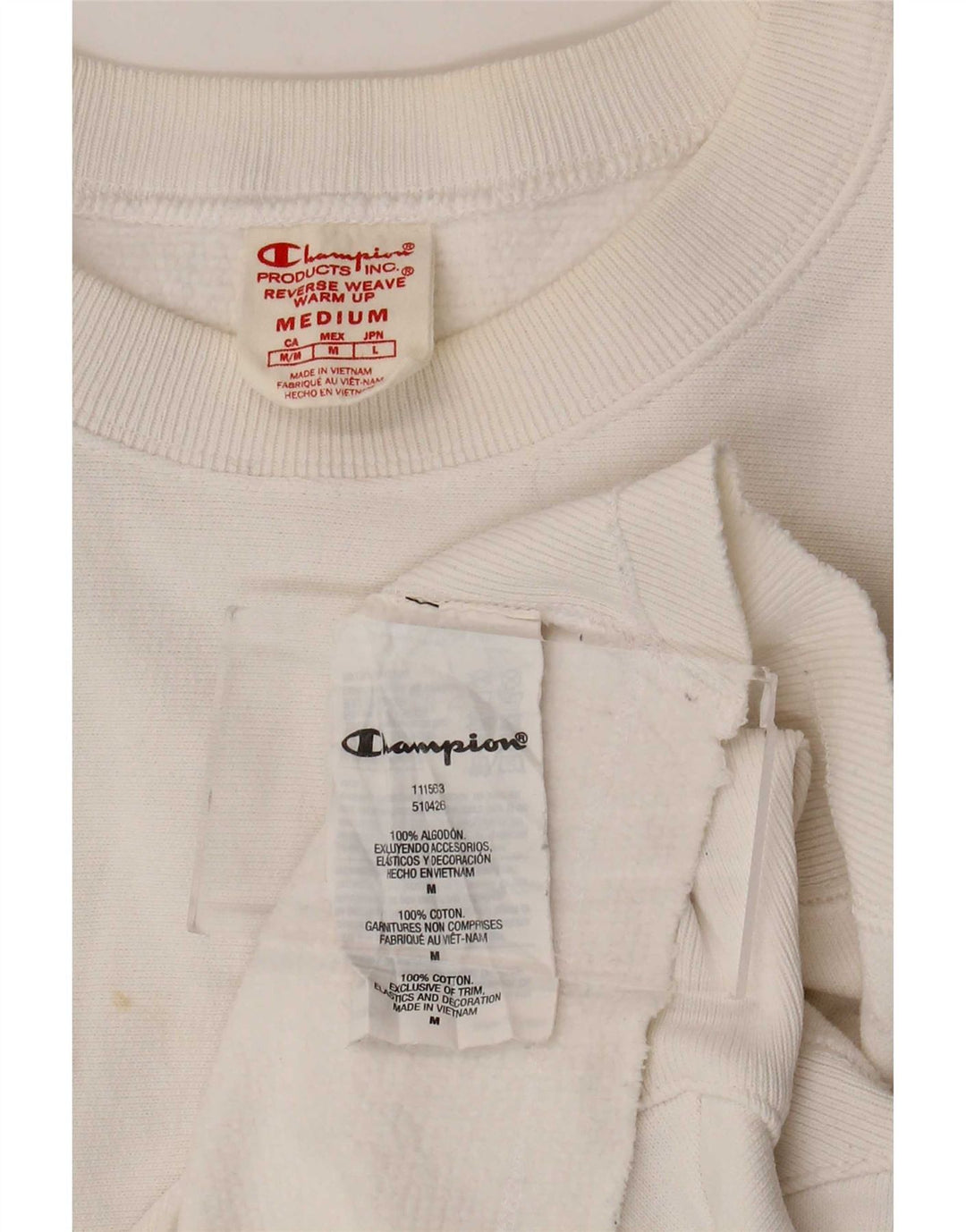Champion Sudadera Corta De Tejido Inverso para Mujer UK 14 Medium White