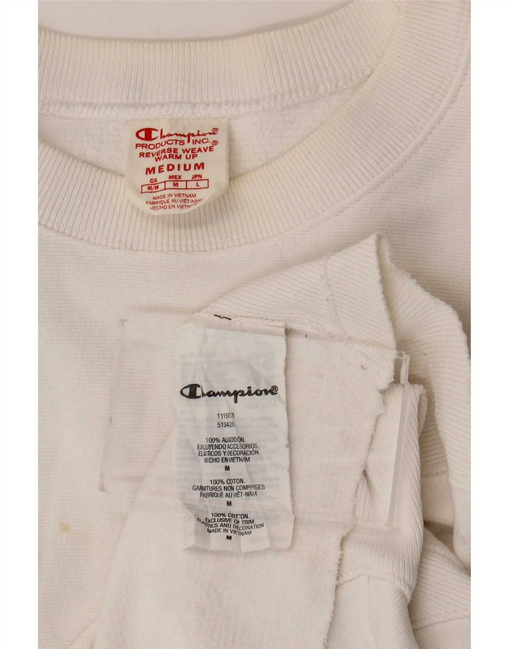 Champion Sudadera Corta De Tejido Inverso para Mujer UK 14 Medium White