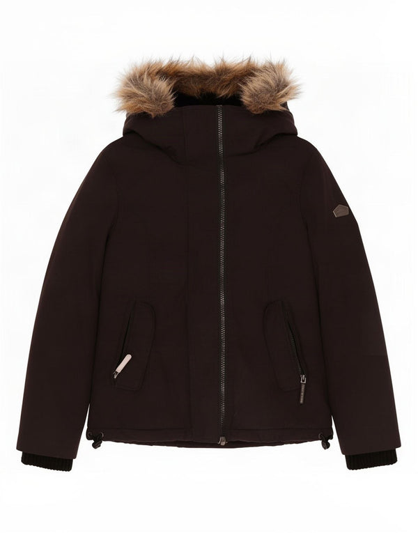 Superdry Chaqueta Cortavientos Con Capucha Para Mujer UK 40 Small Poliéster Negro