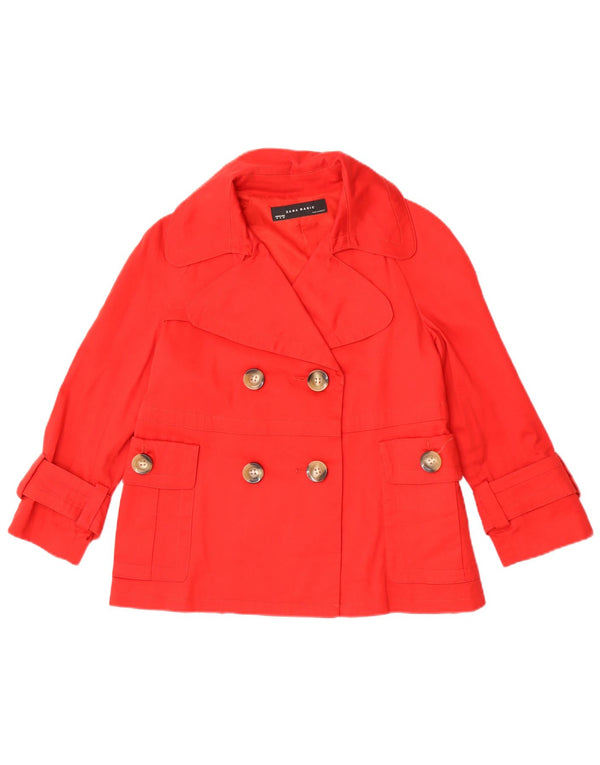 Zara Mujer Chaquetón Corto UK 44 Medio Algodón Rojo