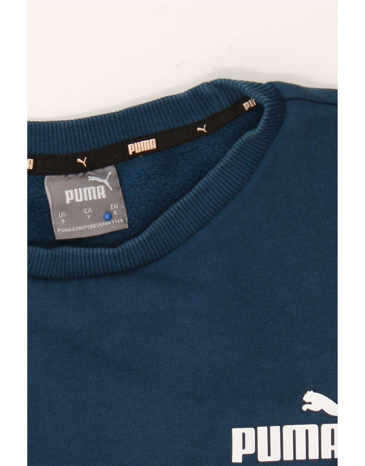 Puma - Sudadera extragrande para mujer, talla 10, algodón azul pequeño