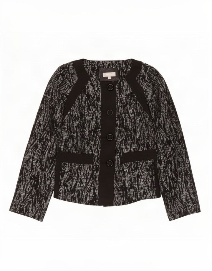 Marks & Spencer Chaqueta Blazer con Estampado Abstracto para Mujer UK 46 Grande Negro