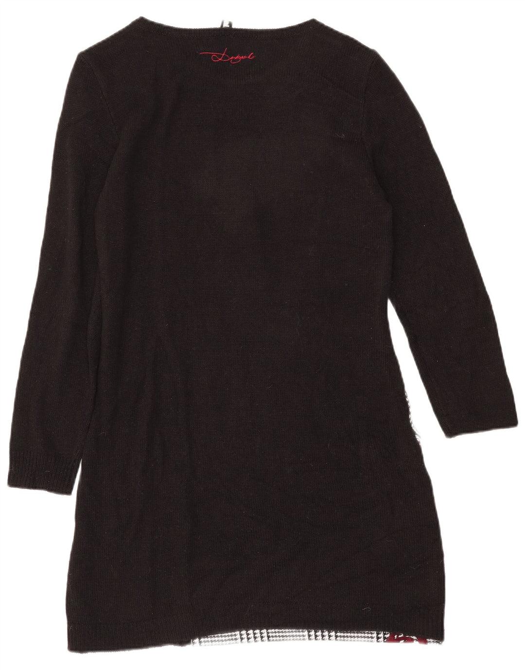 DESIGUAL Vestido tipo jersey con estampado gráfico para mujer EU 42 Large Black Houndstooth