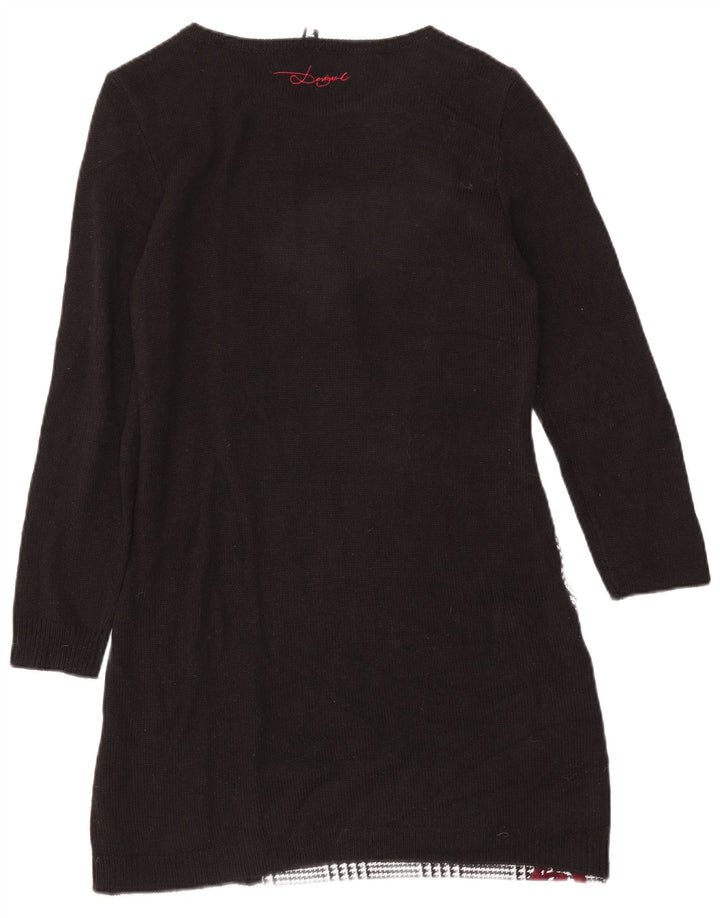 DESIGUAL Vestido tipo jersey con estampado gráfico para mujer EU 42 Large Black Houndstooth