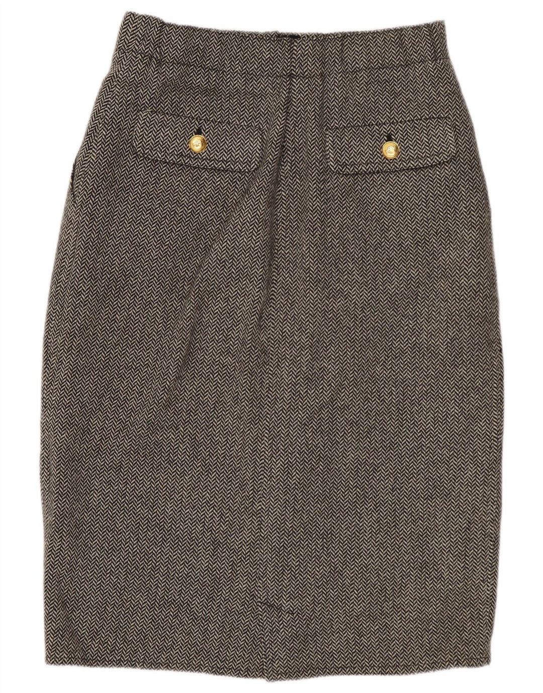 Falda Mujer Les Copains Recta W26 Small Gris Espiga Lana