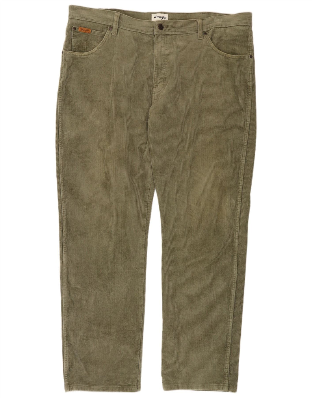 WRANGLER Pantalones rectos de pana Texas para hombre W42 L32 Algodón caqui