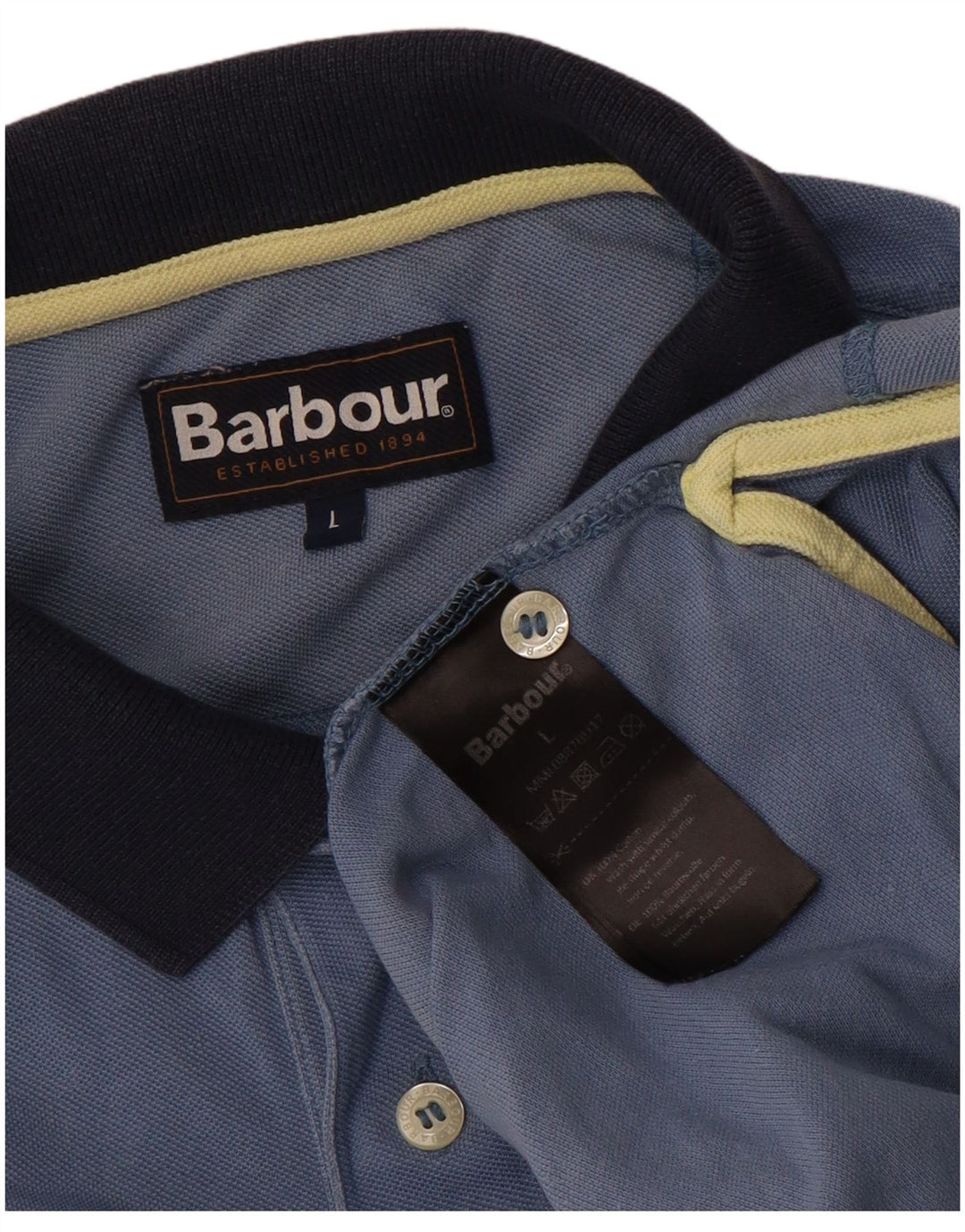 BARBOUR Polo Hombre Algodón Azul Grande