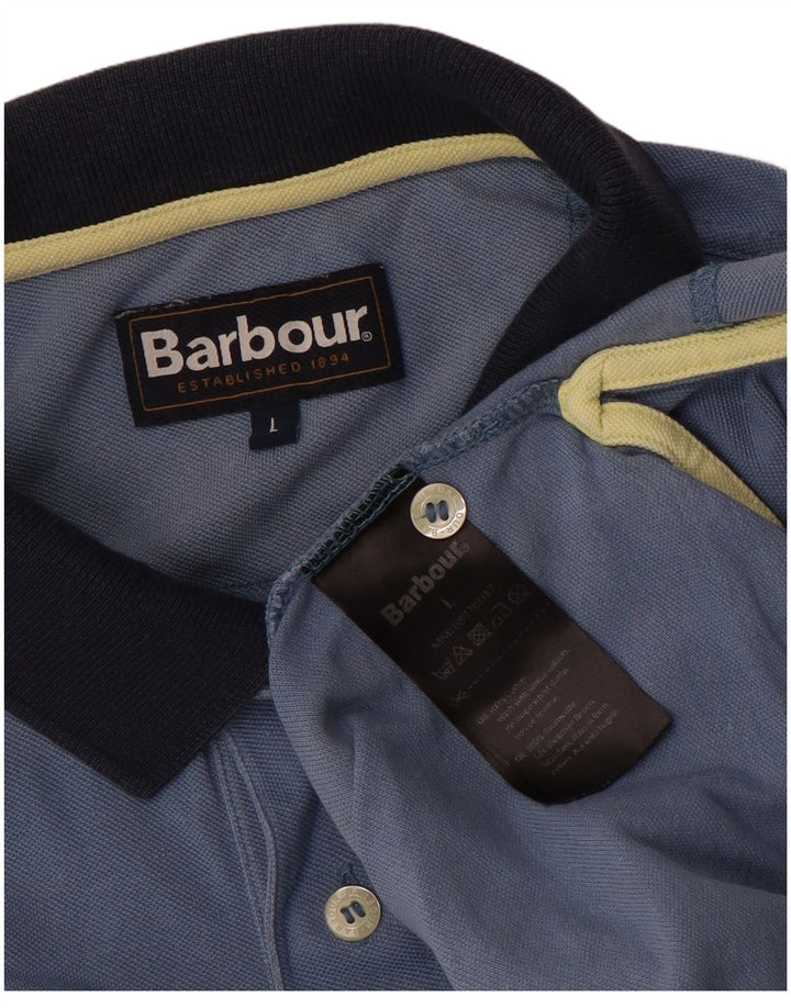 BARBOUR Polo Hombre Algodón Azul Grande