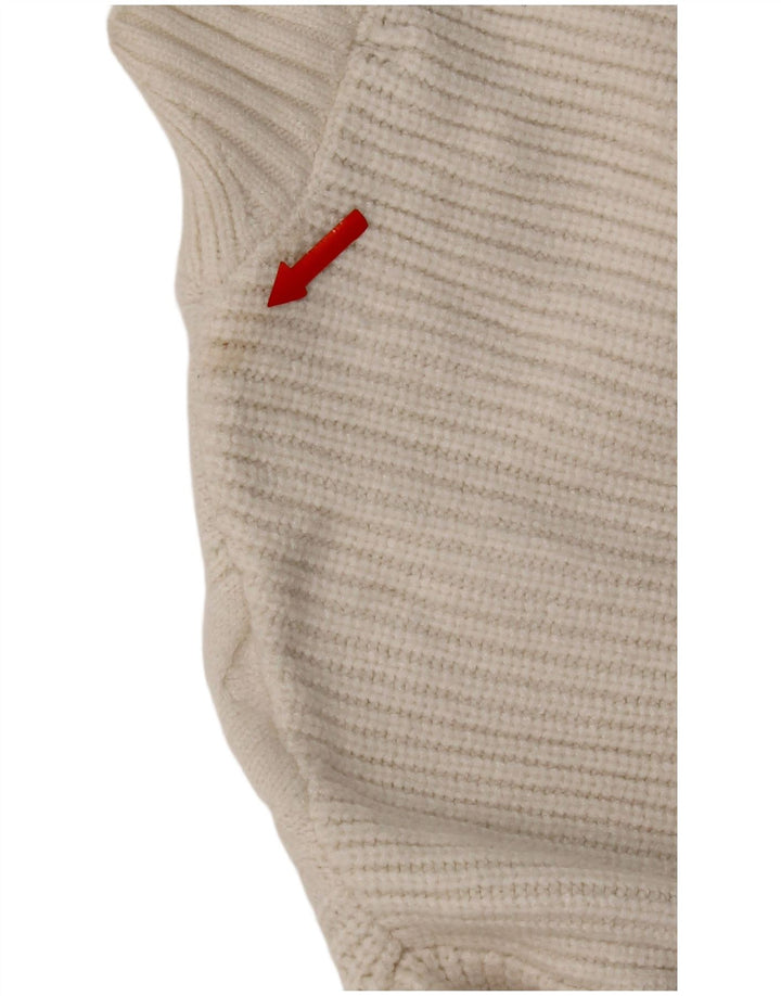 Marks & Spencer Jersey con cuello alto para mujer, talla 40, talla mediana, color blanco