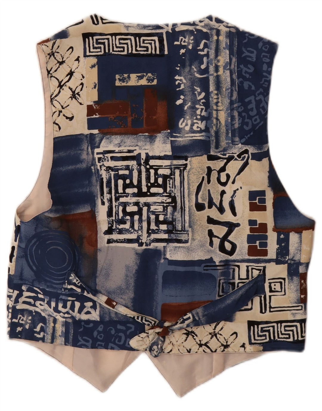 VINTAGE Chaleco de mujer Reino Unido 12 Patchwork multicolor medio