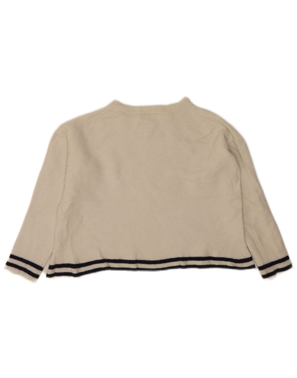 White Label - Jersey corto con cuello barco para mujer, talla 40, talla grande, de lana
