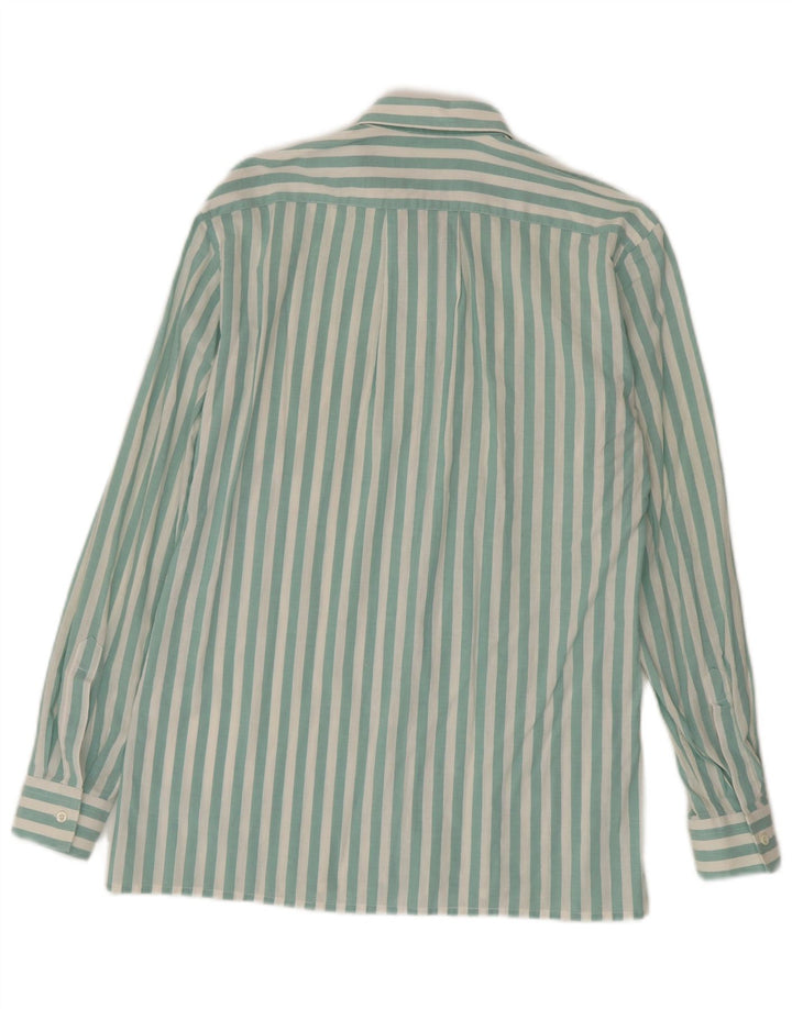 Camisa vintage para hombre a rayas verdes medianas