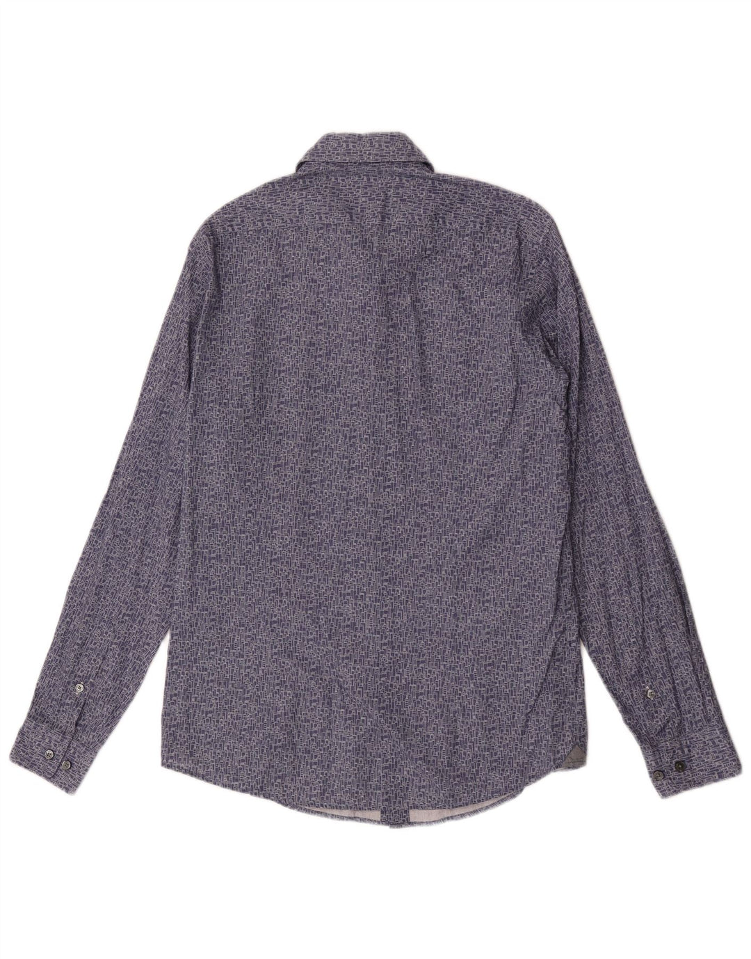 Camisas HUGO BOSS Hombre | Camisa regular fit de algodón geométrico azul medio