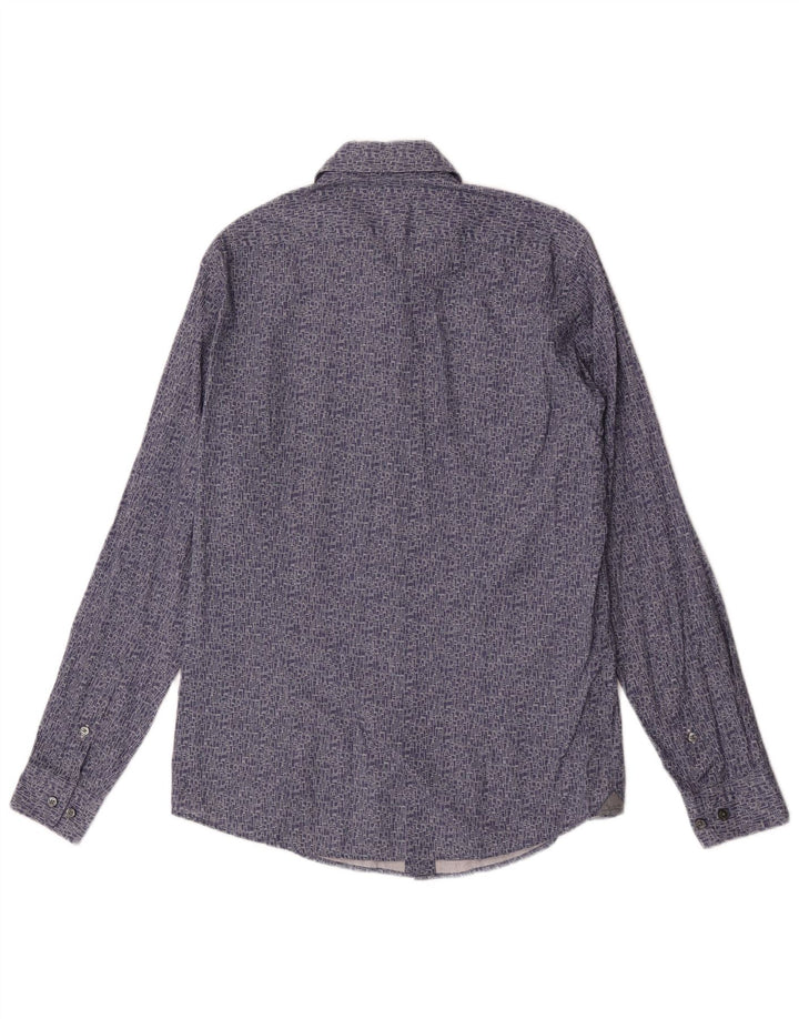 Camisas HUGO BOSS Hombre | Camisa regular fit de algodón geométrico azul medio