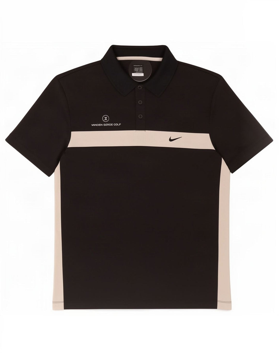 Nike Polo para hombre UK 42/44 Large Negro Colorblock Poliéster