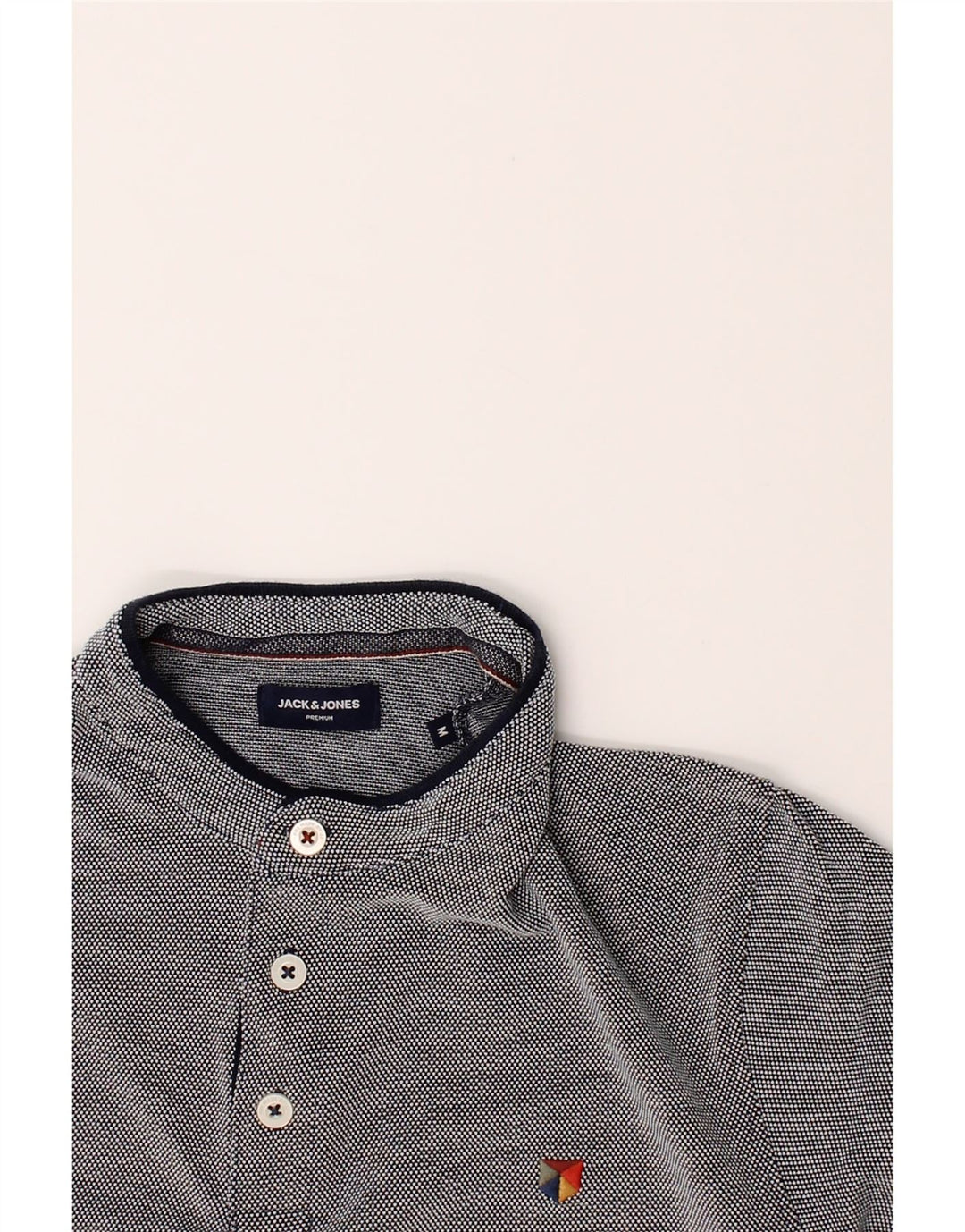 JACK & JONES Mens Polo Shirt Medium Grey Spotted Cotton Vintage Jack & Jones and Second-Hand Jack & Jones from Messina Hembry 