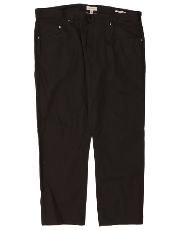 CALVIN KLEIN Pantalones casuales ajustados para hombre W36 L30 Algodón negro
