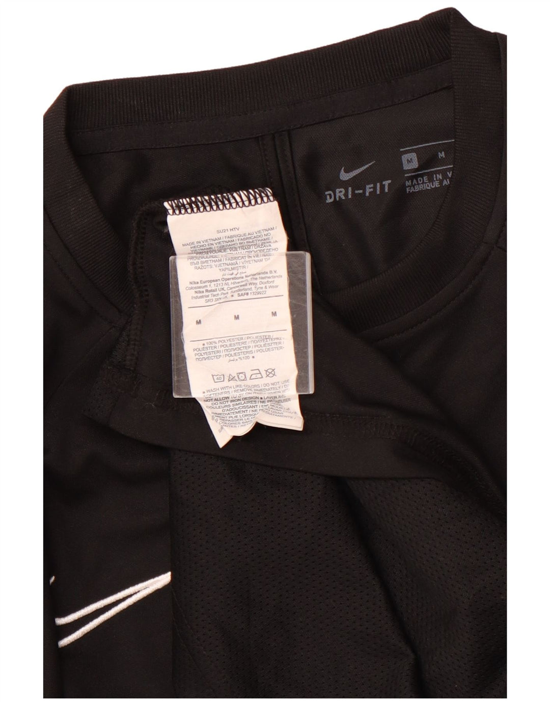 NIKE Hombre Camiseta Top Medium Negro Poliéster Deportes