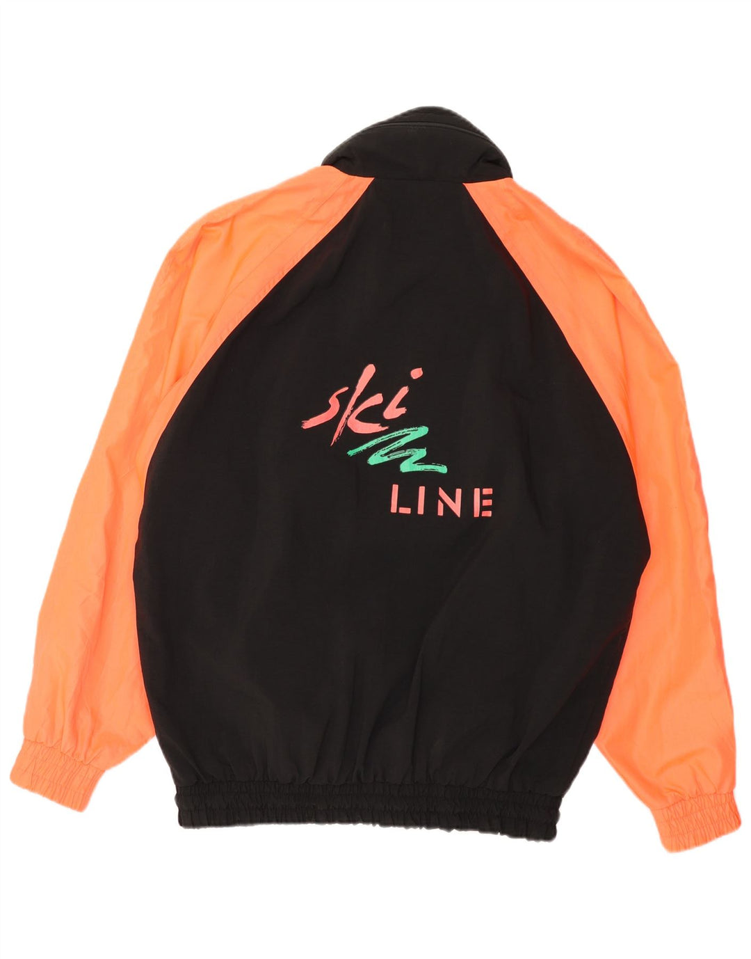 COSMOS Chaqueta cortavientos con gráfico de corte holgado para hombre UK 36 Small Black