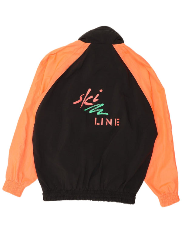 COSMOS Chaqueta cortavientos con gráfico de corte holgado para hombre UK 36 Small Black