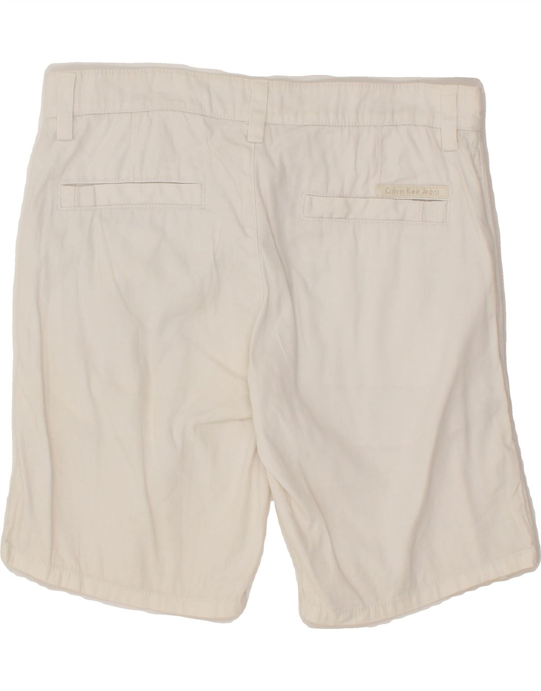 CALVIN KLEIN Womens Chino Shorts W31 Medium White Linen Vintage Calvin Klein and Second-Hand Calvin Klein from Messina Hembry 