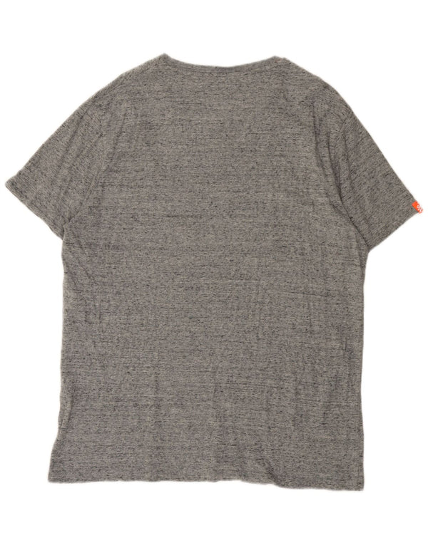 Superdry Camiseta para hombre Top 3XL Algodón moteado gris