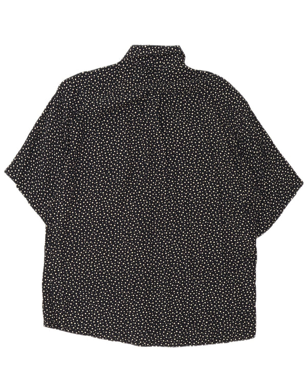 Vintage hombres camisa de manga corta medio negro manchado
