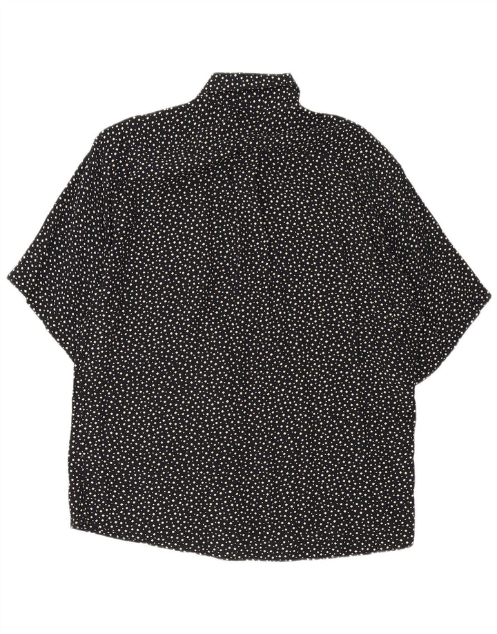 Vintage hombres camisa de manga corta medio negro manchado