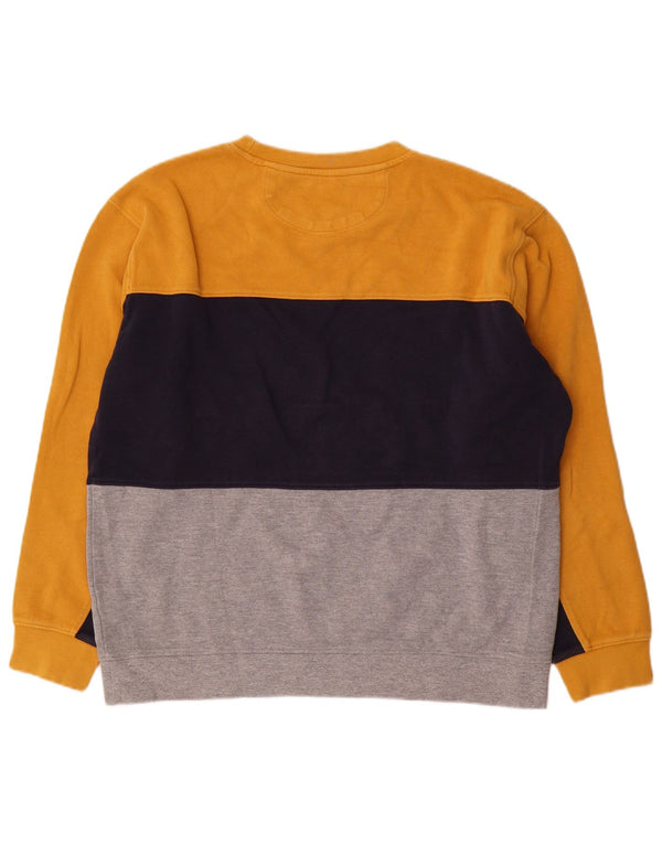 Zara Hombre Sudadera Jumper Large Amarillo Colorblock Algodón