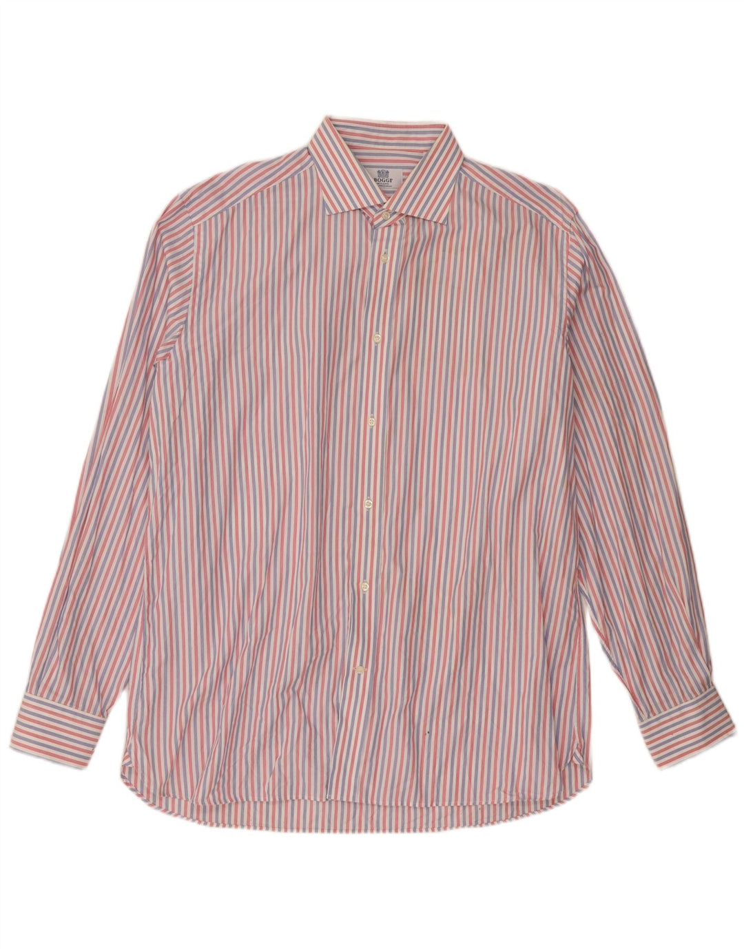 Boggi Milano Camisa Grande De Algodón A Rayas Rojas Hombre