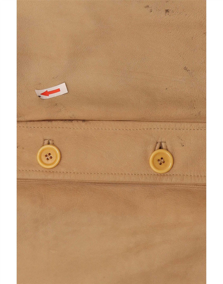 Chaqueta de cuero vintage para hombre IT 52 XL Beige