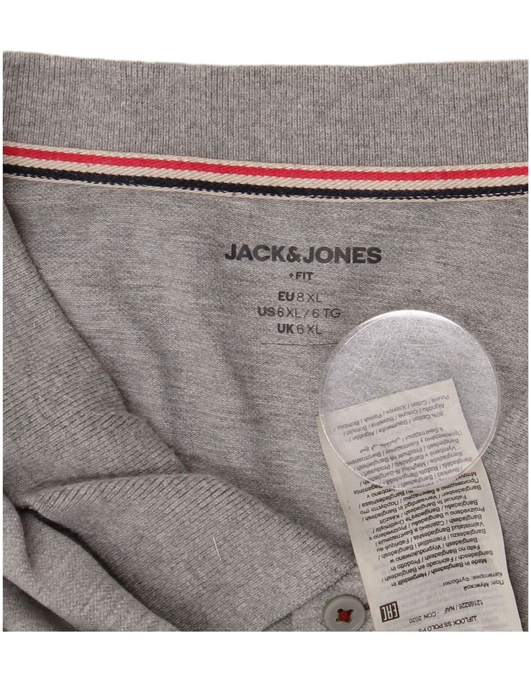Polo Jack & Jones Hombre 6XL Algodón Gris