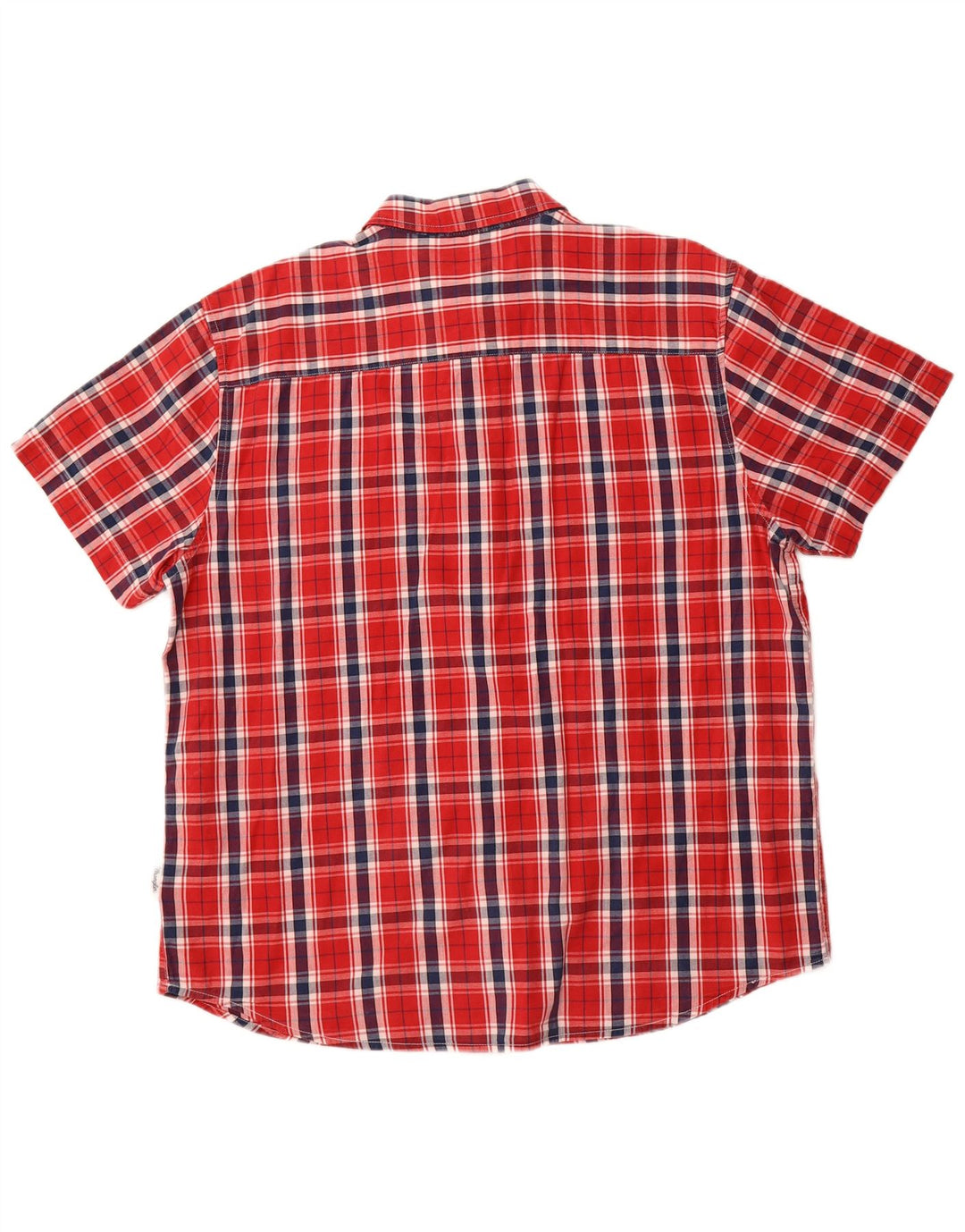 WRANGLER Camisa de manga corta para hombre, ajuste casual, XL, algodón a cuadros rojos