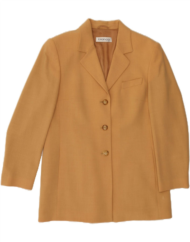 BIANCA Womens 3 Button Blazer Jacket IT 42 Medium Beige Acetate Vintage Bianca and Second-Hand Bianca from Messina Hembry 