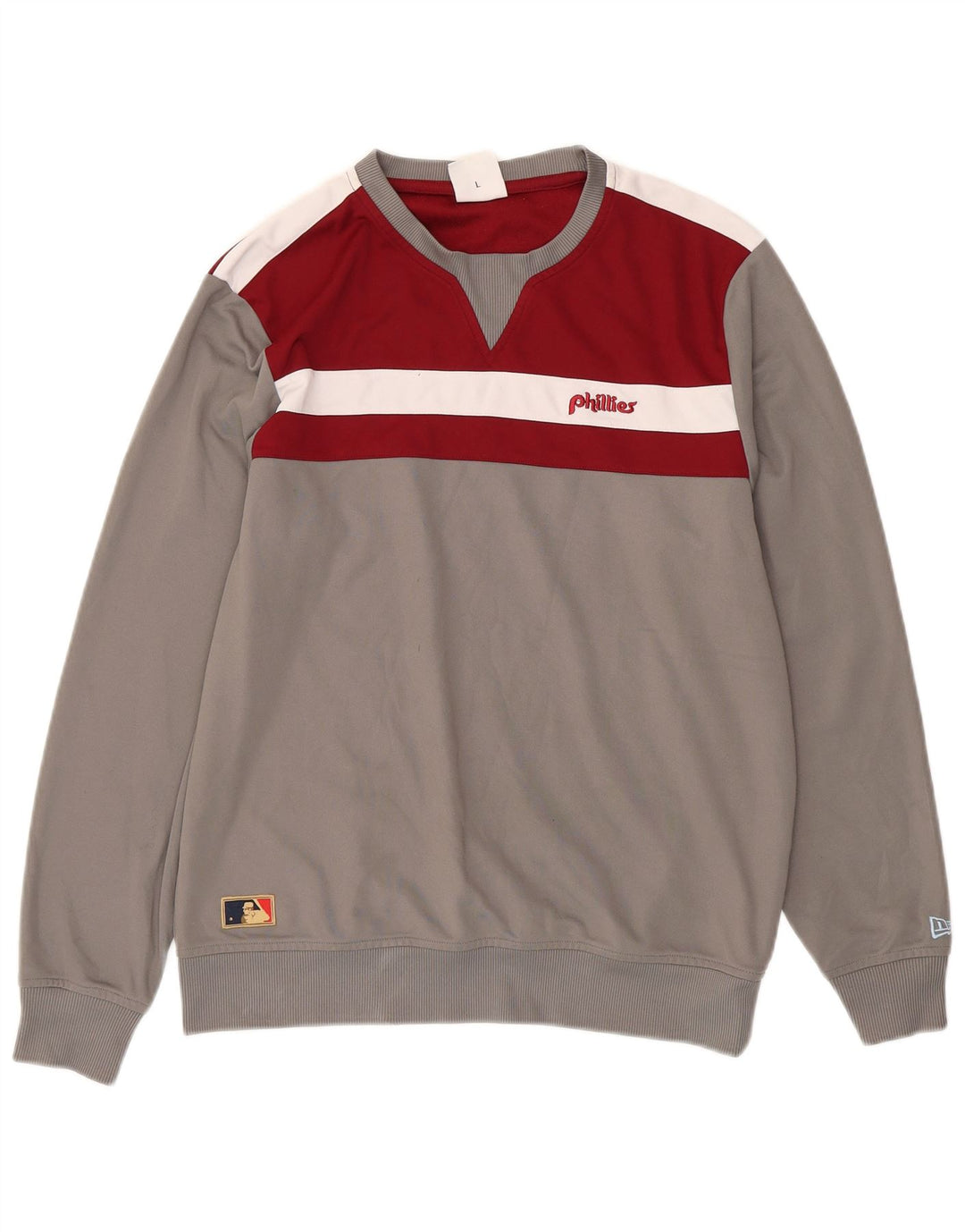 NEW ERA Hombre Cooperstown Sudadera Jumper Large Gris Colorblock