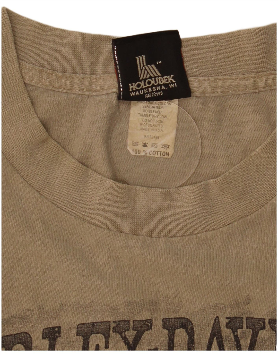 Harley Davidson Camiseta gráfica para hombre Top Algodón beige medio