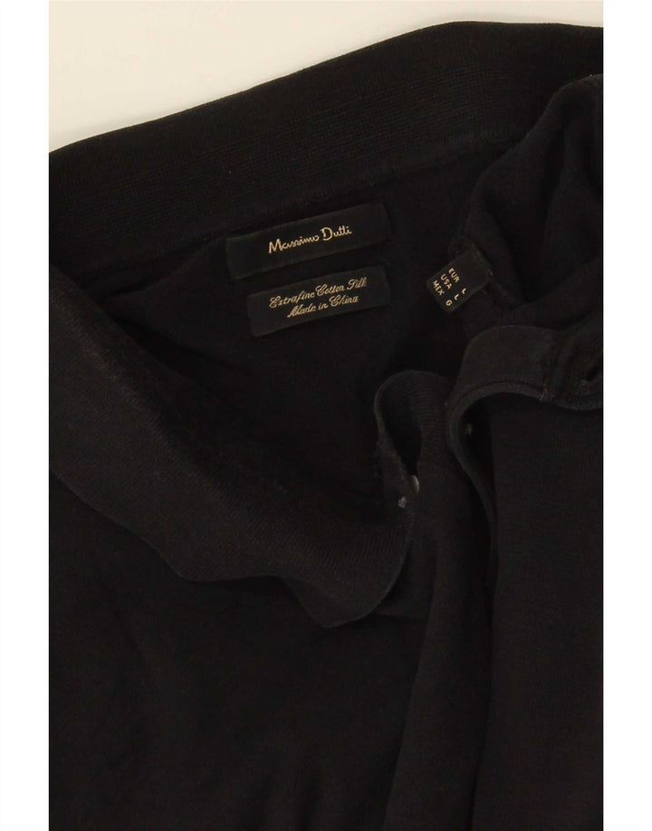 Polo Massimo Dutti Hombre Large Algodón Negro