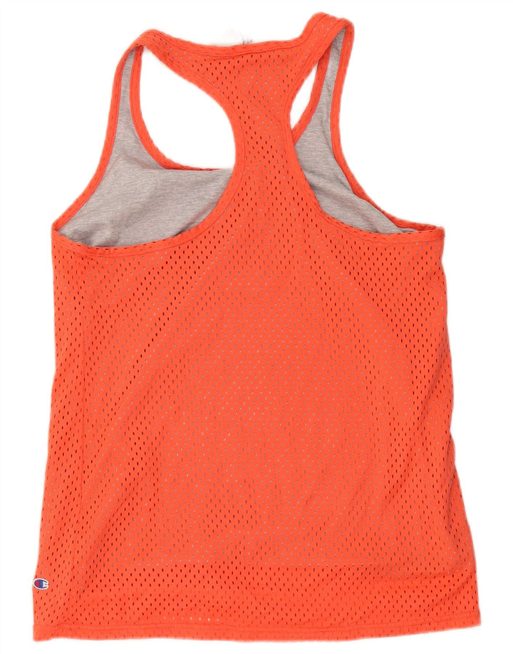 Champion Camiseta sin mangas con gráfico de ajuste atlético para mujer UK 40 Poliéster naranja medio