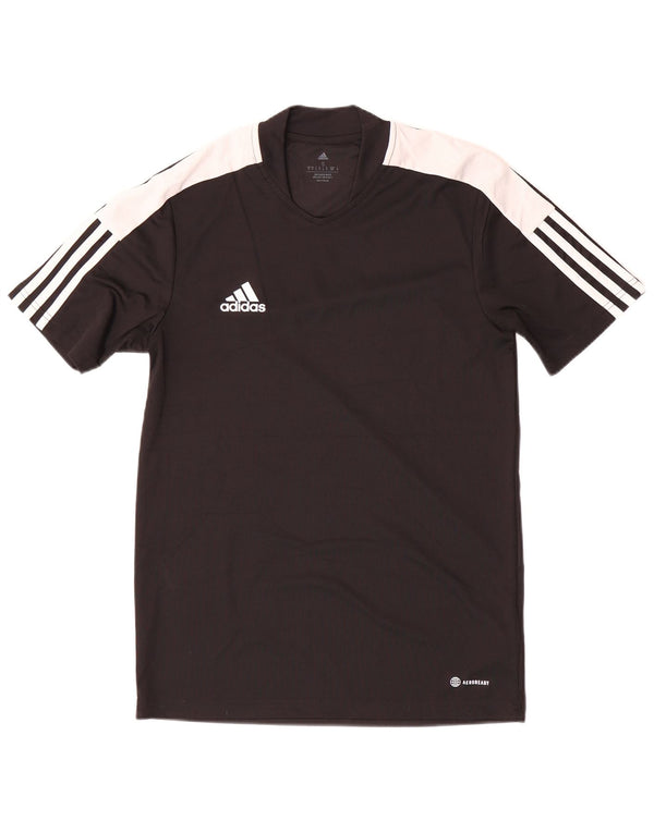 Adidas Hombre Aeroready Camiseta Top Pequeño Negro Colorblock Poliéster